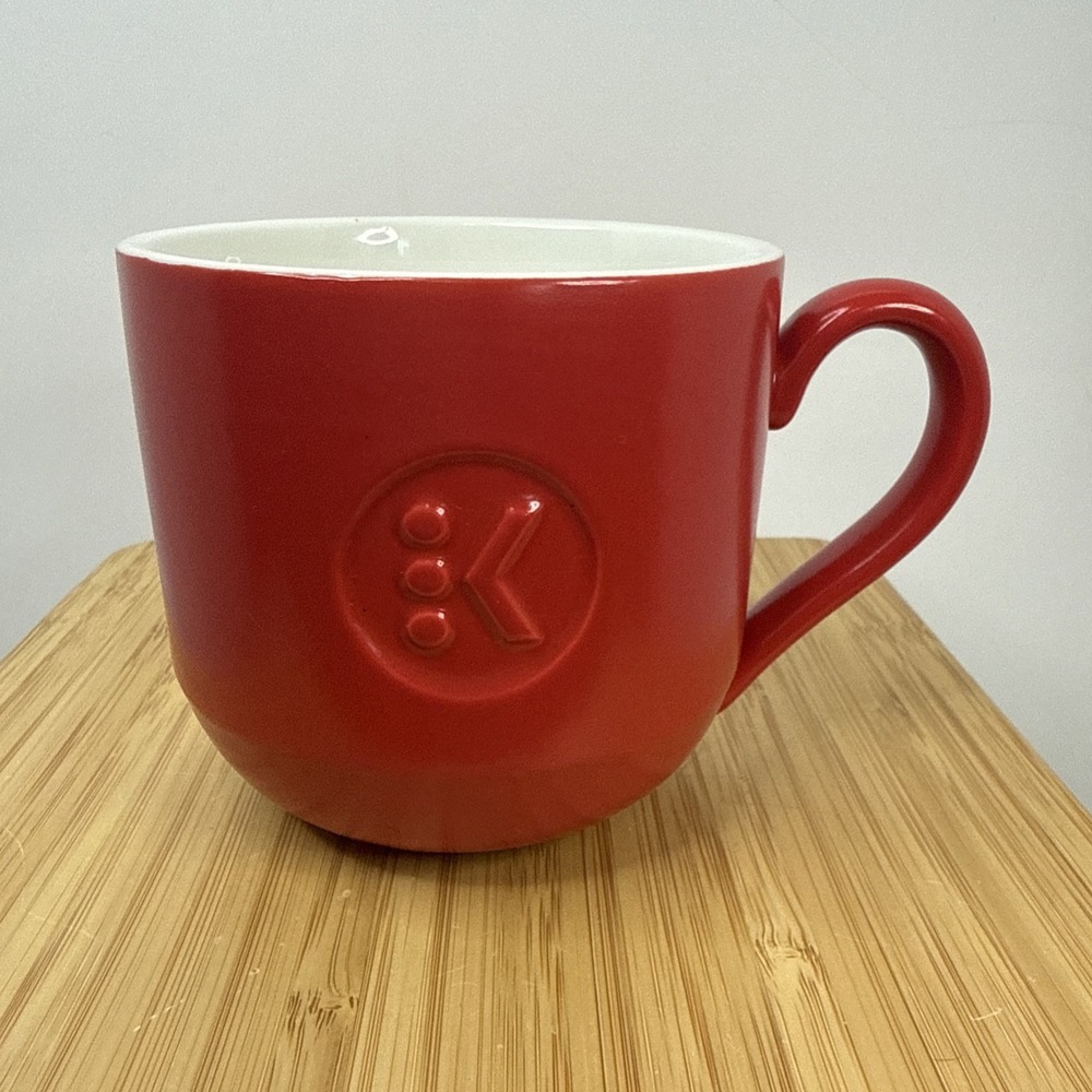 KEURIG Signature Coffee Mug Cup Red Ceramic Raised Logo 14.5 oz
